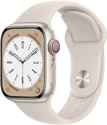 Apple Watch Series 8, 41mm GPS + Cellular (Starlight Sport Strap, Regular)