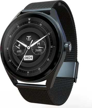 Titan Crest Smartwatch (Black Strap, Free Size)