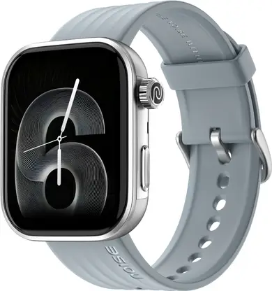 Noise Pro 6 Smartwatch (Ice Blue Strap, Regular)