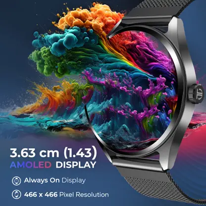 Titan Crest Smartwatch (Black Strap, Free Size) - Image 3 - Technova