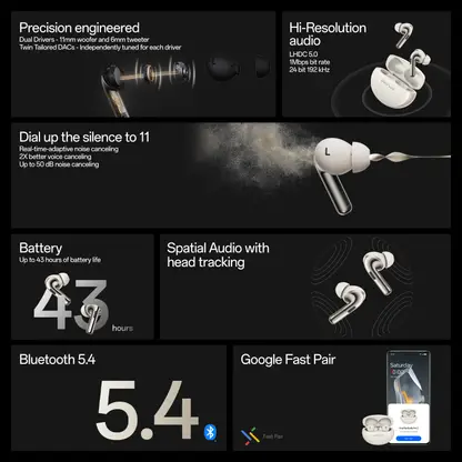 OnePlus Buds Pro 3 - Lunar Radiance Bluetooth (Lunar Radiance, True Wireless) - Image 2 - Technova
